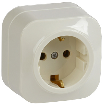 IEK GLORY РС20-3-ХК Розет. 1-ая с з/к о/у 16А GLORY крем.