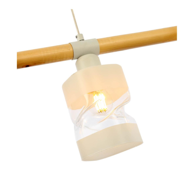 Купить Evoluce SLE114503-03 Светильник подвесной Белый, Светлое дерево/Белый, Прозрачный E27 3*60W