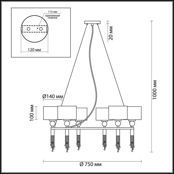 Купить Lumion 4515/6 NEOCLASSI LN21 116 хром, серый Люстра E27 6*60W 220V SANTIAGO