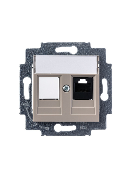 Купить ABB EPJ Levit кофе макиато / белый Розетка компьютерная RJ45 кат,5e+заглуш,, кофе макиато 2CHH295117A6018