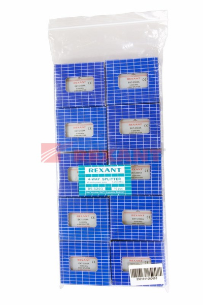 Купить Делитель ТВ х 4 под F Разъем 5-2500 МГц "СПУТНИК" Rexant 05-6203