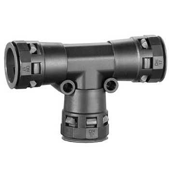 DKC Тройник DN 17/17/17 мм, полиамид, цвет черный