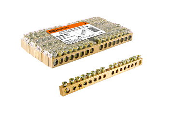 TDM Шина "N" нулевая 8х12мм 16/1 (16 групп/крепеж по центру) SQ0801-0052