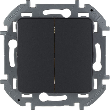 Legrand INSPIRIA Антрацит Выключатель двухклавишный 10 AX - 250 В 673623