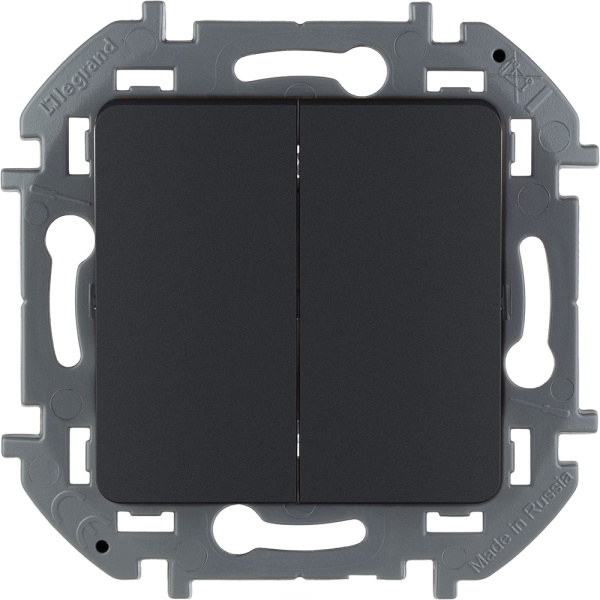Legrand INSPIRIA Антрацит Выключатель двухклавишный 10 AX - 250 В 673623