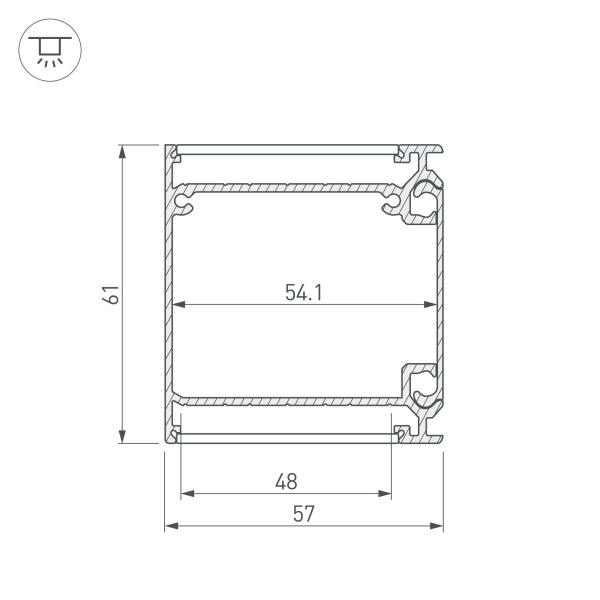 Купить Arlight Профиль BOX57-DUAL-2000 ANOD (Алюминий) 017359