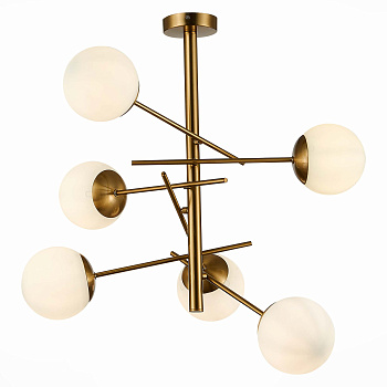 Evoluce SLE1099-302-06 Люстра потолочная Латунь/Белый E27 6*60W