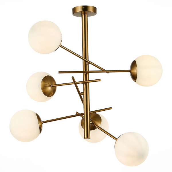 Evoluce SLE1099-302-06 Люстра потолочная Латунь/Белый E27 6*60W