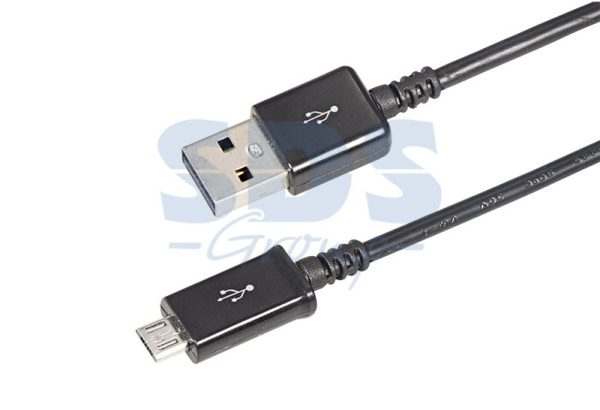 USB кабель microUSB длинный штекер 1М черный Rexant 18-4268-20