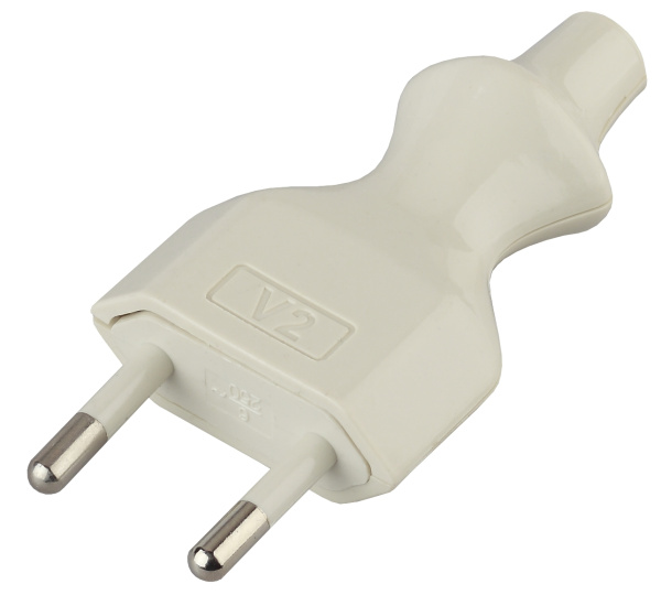 ЭРА V2 Белый Вилка б/з 6A прямой ввод