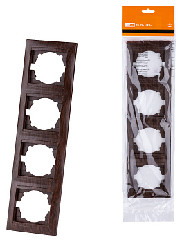 TDM Рамка 4-х постовая вертикальная венге "Лама" SQ1815-0435