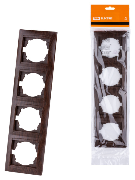 TDM Рамка 4-х постовая вертикальная венге "Лама" SQ1815-0435