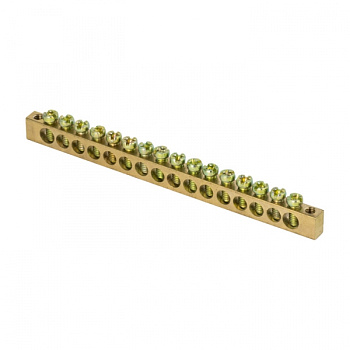 EKF PROxima Шина PEN "ноль-земля" (6х9мм) 16 отверстий латунь крепеж по краям