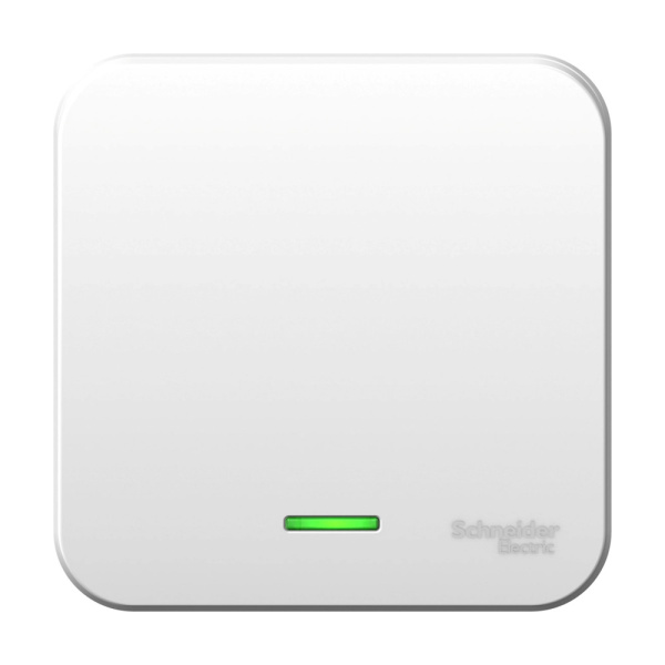 Systeme Electric Blanca наруж Бел Выключатель 1-клавишный с подсветкой 6А, 250B, изолир. пластина