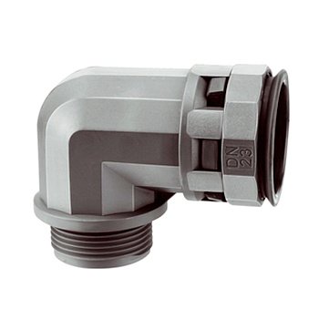 DKC Муфта 90 грд. труба-коробка DN 23 мм, М25х1,5, полиамид, цвет черный