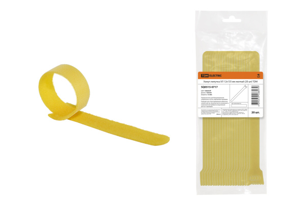 TDM Хомут-липучка ХЛ 12х135 мм желтый (20 шт) SQ0515-0717