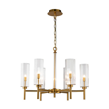 Favourite 2648-6P подвесная люстра Каркас цвета латунь, плафоны из прозрачного стекла