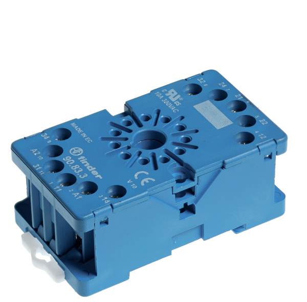 Finder Розетка с винтовыми клеммами (с зажимной клетью) для реле 60.13, таймера 88.02; Varitec; версия: синий цвет 90833