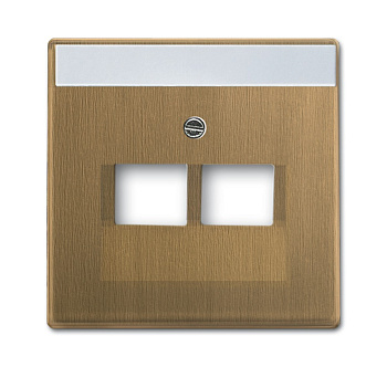 ABB BJE Династия Античная латунь Накладка 2-й комм. розетки 0214, 0215, 0217, 0218, с полем надписи 2CKA001710A4083