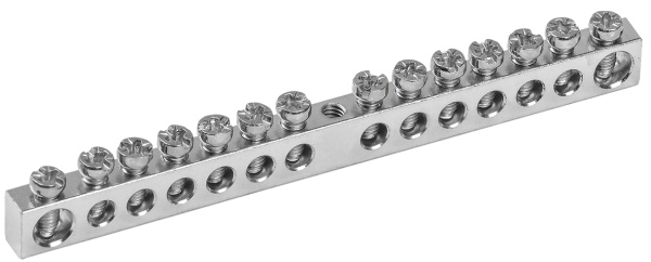 IEK Шина PEN "земля-ноль" 6х9мм 14/1 Ni (14групп/крепеж по центру)