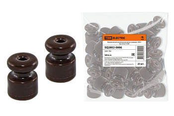 TDM Керамический изолятор для ретро провода  «ЭКО» бук (25шт) SQ2802-0006