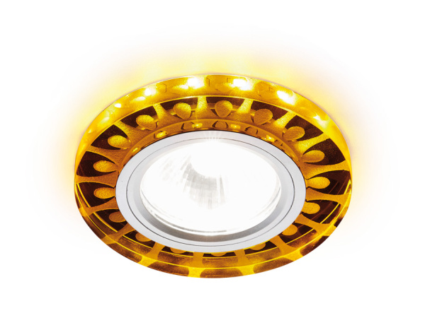 Ambrella ТОЧЕЧНЫЙ СВЕТИЛЬНИК S219 WH/CH/YL матовый/хром/MR16+3W(LED YELLOW)