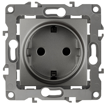 ЭРА 12-2101-12 Розетка 2P+E Schuko, 16A-250В, IP20, 12, Графит