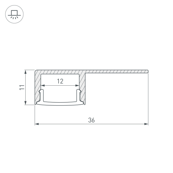 Купить Arlight Профиль ARH-DECORE-S12-LINE-EDGE-2000 ANOD (Алюминий) 023894
