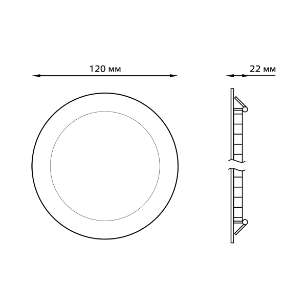 Купить Gauss Светильник Slim круг 6W 360lm 3000K 180-265V IP20 монтаж Ø105 120*22 LED 939111106