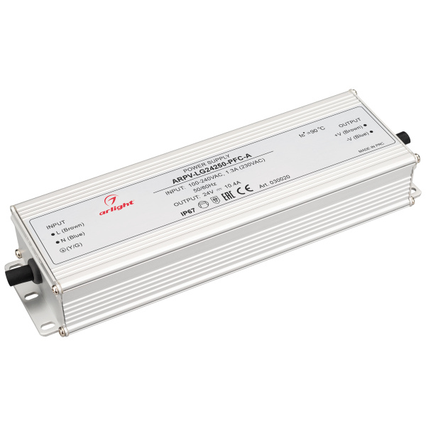 Arlight Блок питания ARPV-LG24250-PFC-A (24V, 10.4A, 250W) (IP67 Металл, 5 лет) 030020