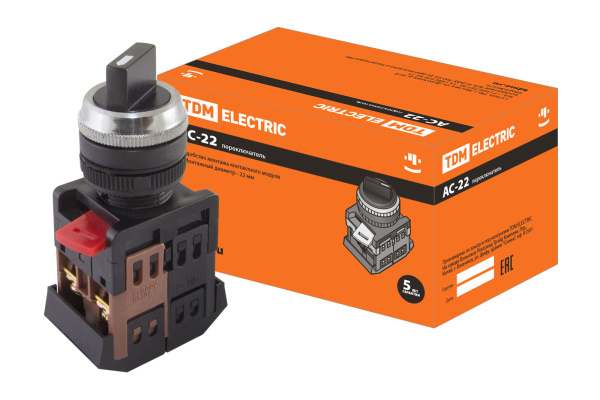 TDM Переключатель АС-22 на 2 фиксир.положения I-O 1з+1р SQ0703-0007