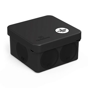 Промрукав Коробка уравнивания потенциалов (КУП) 60-0200-9005-У для прямого монтажа двухкомпонентная безгалогенная (HF) черная 70х70х40 (150шт/кор)