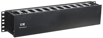 IEK ITK 19" пластиковый каб. органайзер с крышкой, 2U, чер CO05-2PC