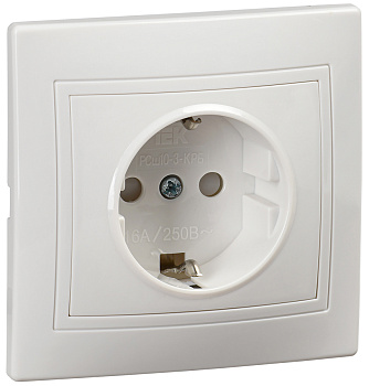 IEK KVARTA Роз. 1ая с з/к с з/ш РСш10-3-КРБ 16А PC бел.