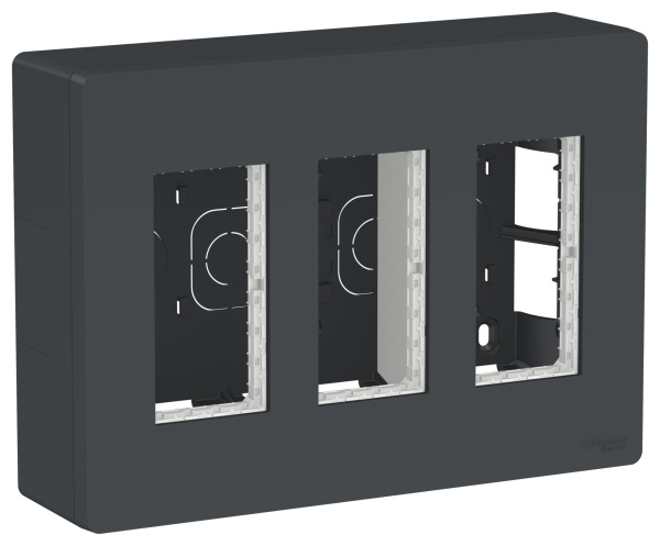 Купить SE Unica System+ Антрацит Блок открытой установки 3х2 NU123454