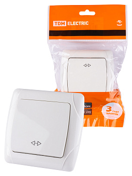 TDM Перекрестный выключатель 1-кл. 10А белый "Онега" SQ1805-0062