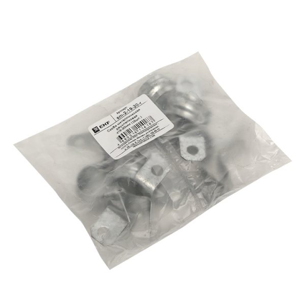 Купить EKF PROxima Скоба металлическая двухлапковая d19-20мм (10шт.)