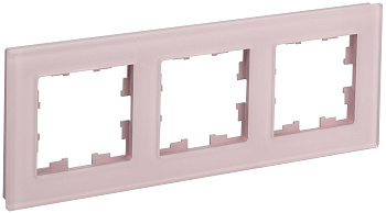 IEK BRITE DECOR Розовый матовый стекло Рамка 3-мест. РУ-3-2-Бр