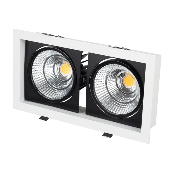 Arlight Светильник CL-KARDAN-S283x152-2x25W Warm3000 (WH-BK, 30 deg) (IP20 Металл, 3 года) 028861