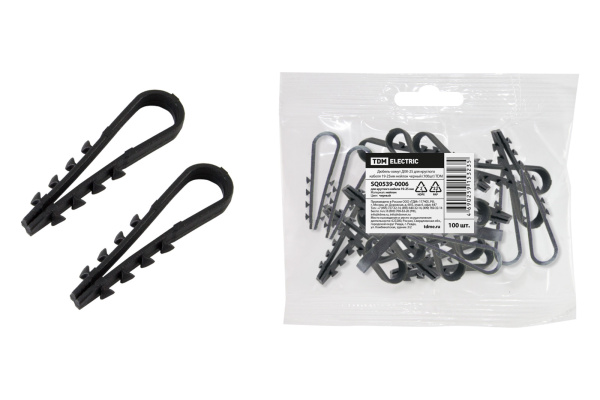TDM Дюбель-хомут ДХК-25 для круглого кабеля 19-25мм нейлон черный (100шт) SQ0539-0006