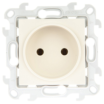 Simon 24 Слоновая кость Розетка 2К без защитных шторок 2450442-031