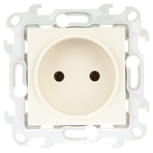Simon 24 Слоновая кость Розетка 2К без защитных шторок 2450442-031