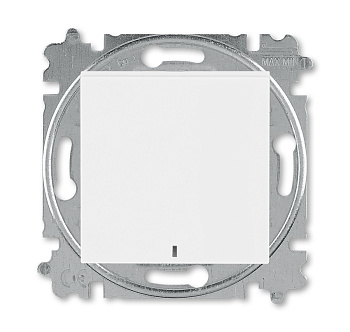 ABB EPJ Levit белый / белый Выключатель кнопочный 1-кл, с подсветкой 2CHH599147A6003