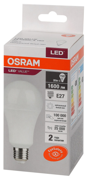 Купить Osram LVCLA150 20SW/840 230V E27 10X1 4058075579323