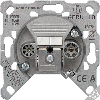 JUNG Мех Розетка TV-FM проходная(TV до 2400 МГц, FM 87.5-139 МГц) GEDU15