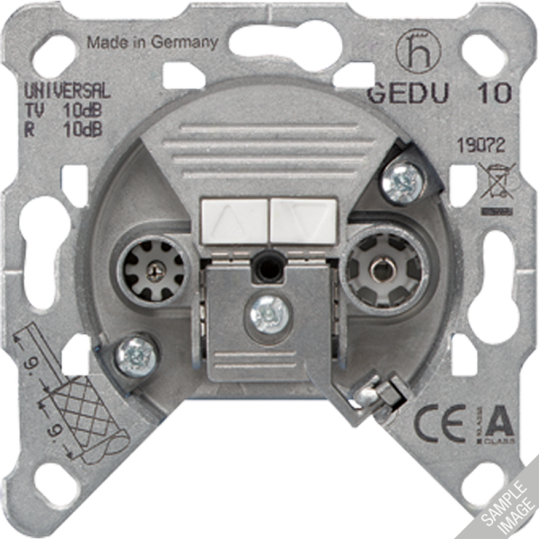 JUNG Мех Розетка TV-FM проходная(TV до 2400 МГц, FM 87.5-139 МГц) GEDU15