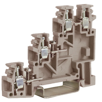 DKC TLS.2, 3 уровневый проходной зажим для сенсоров бежевый 2,5 кв.мм