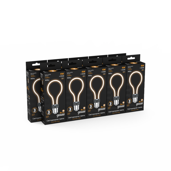 Купить Gauss Лампа Filament Artline А72 4W 330lm 2700К Е27 milky LED 1004802104