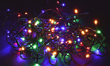 IEK Гирлянда нить 10м 100RGB IP20 зеленый 230В кон. 8