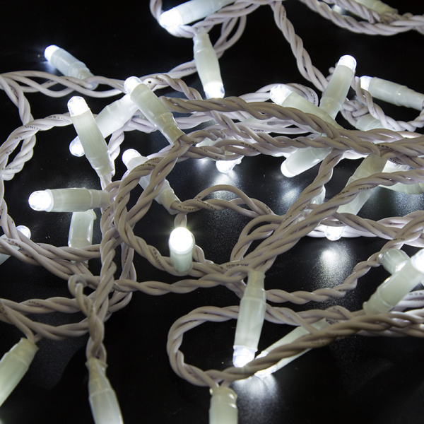 NEON-NIGHT Гирлянда Нить 10м, постоянное свечение, белый ПВХ, 24В, цвет: Белый 305-135